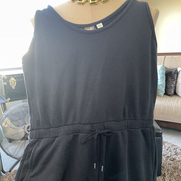 PUMA Women's In Drawstring Romper Navy Blue Size Large Athletic Casual Sporty - Picture 11 of 16